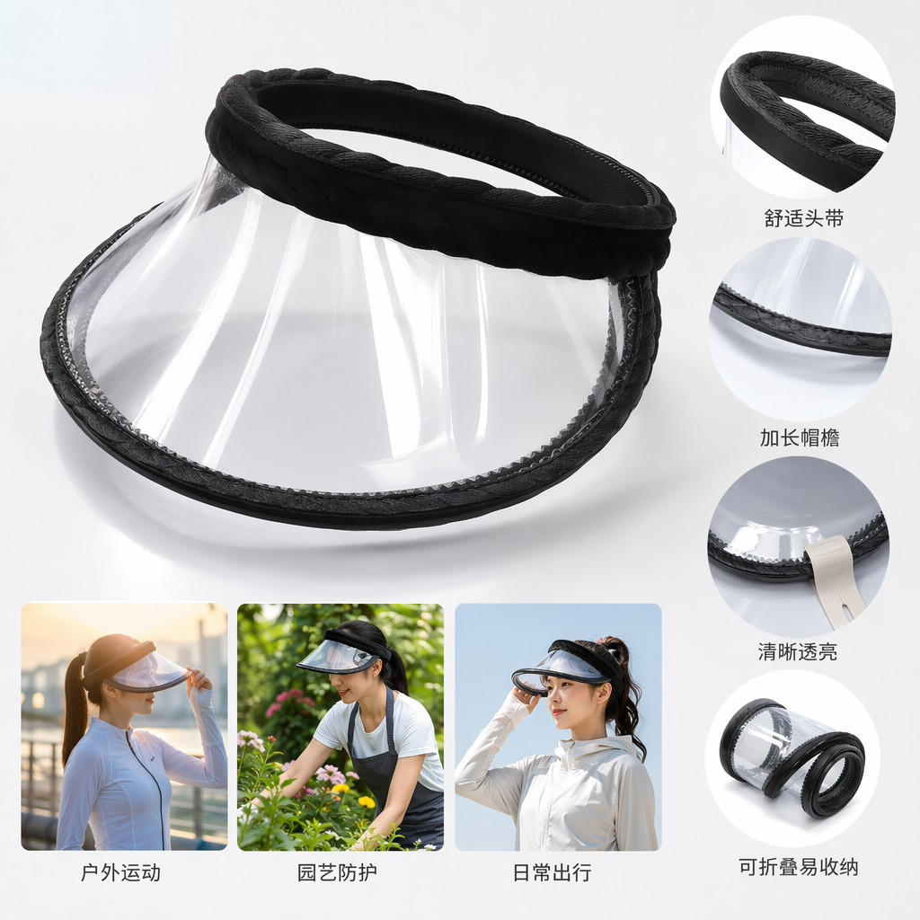 黑色棕色双色发箍 透明塑料包装 简约百搭女式头饰