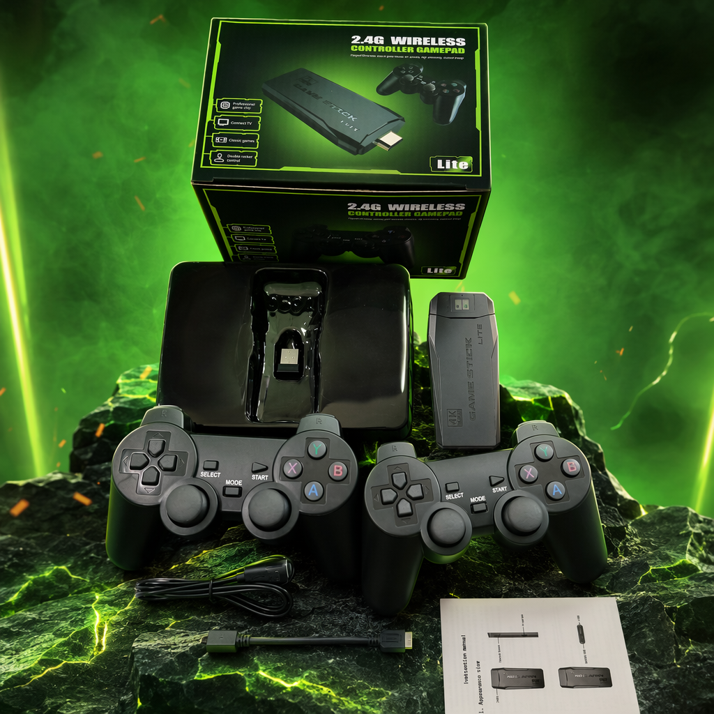 Black game controller set with wired dual vibration compatible with PC consoles for home leisure and entertainment Specification image