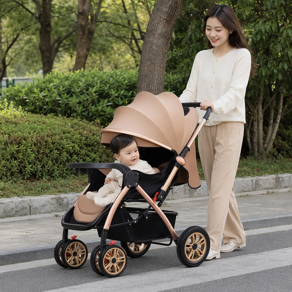 Baby strollers, baby products, foldable and lightweight strollers with sunshades and safety seats details Picture