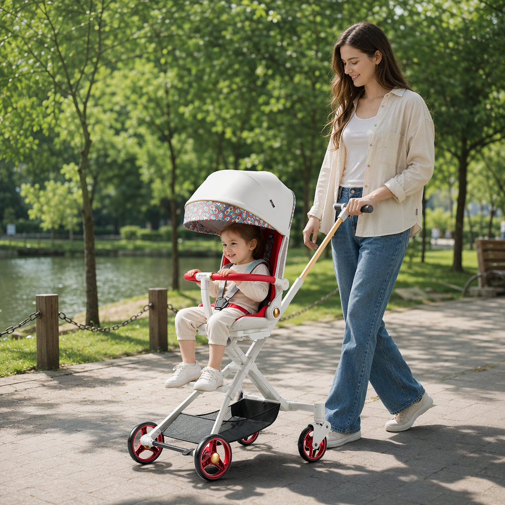 Baby strollers, baby products, high landscape shock absorption, three-level adjustment, suitable for sitting or lying down Item Picture