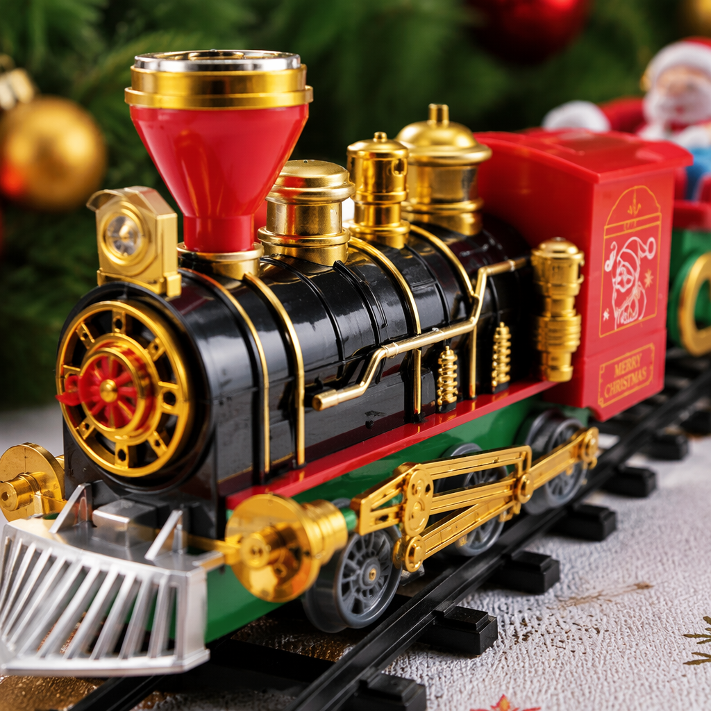 Christmas-themed toy train set Children's educational track assembly gift box Application Scenario
