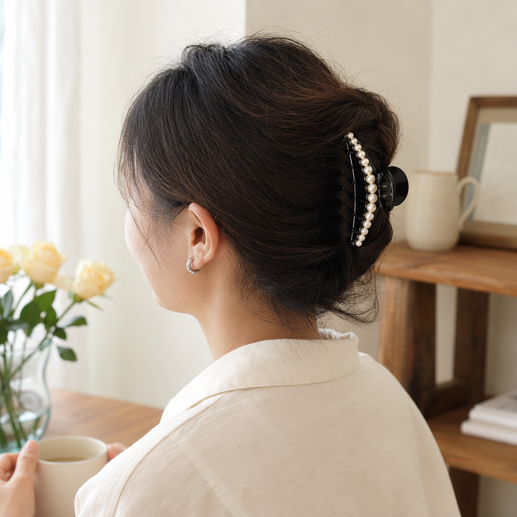 Black pearl hairpins are elegant, simple and versatile accessories for ladies details Picture