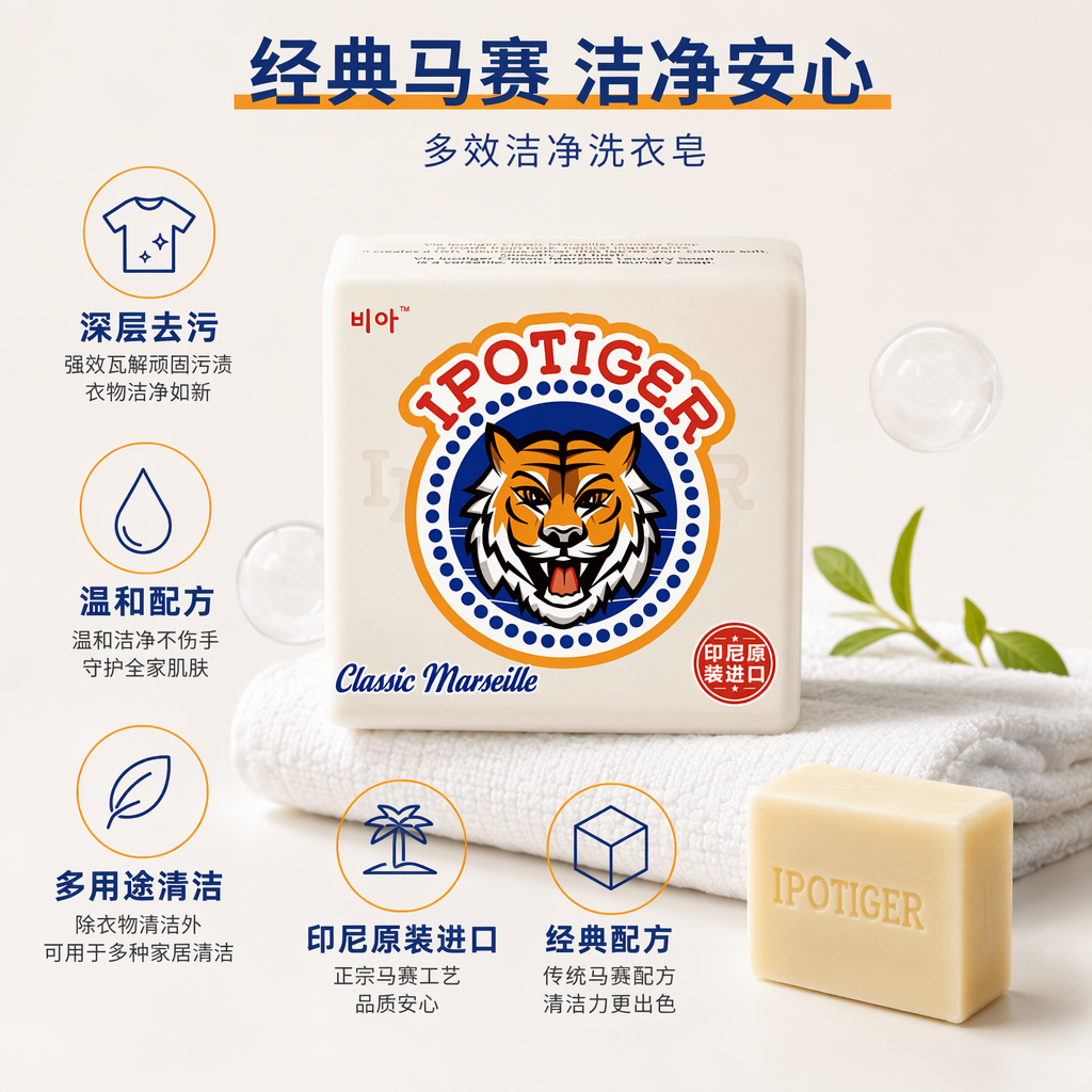Indonesian Veya Palm Tiger Classic Marseille Soap 300g Laundry soap