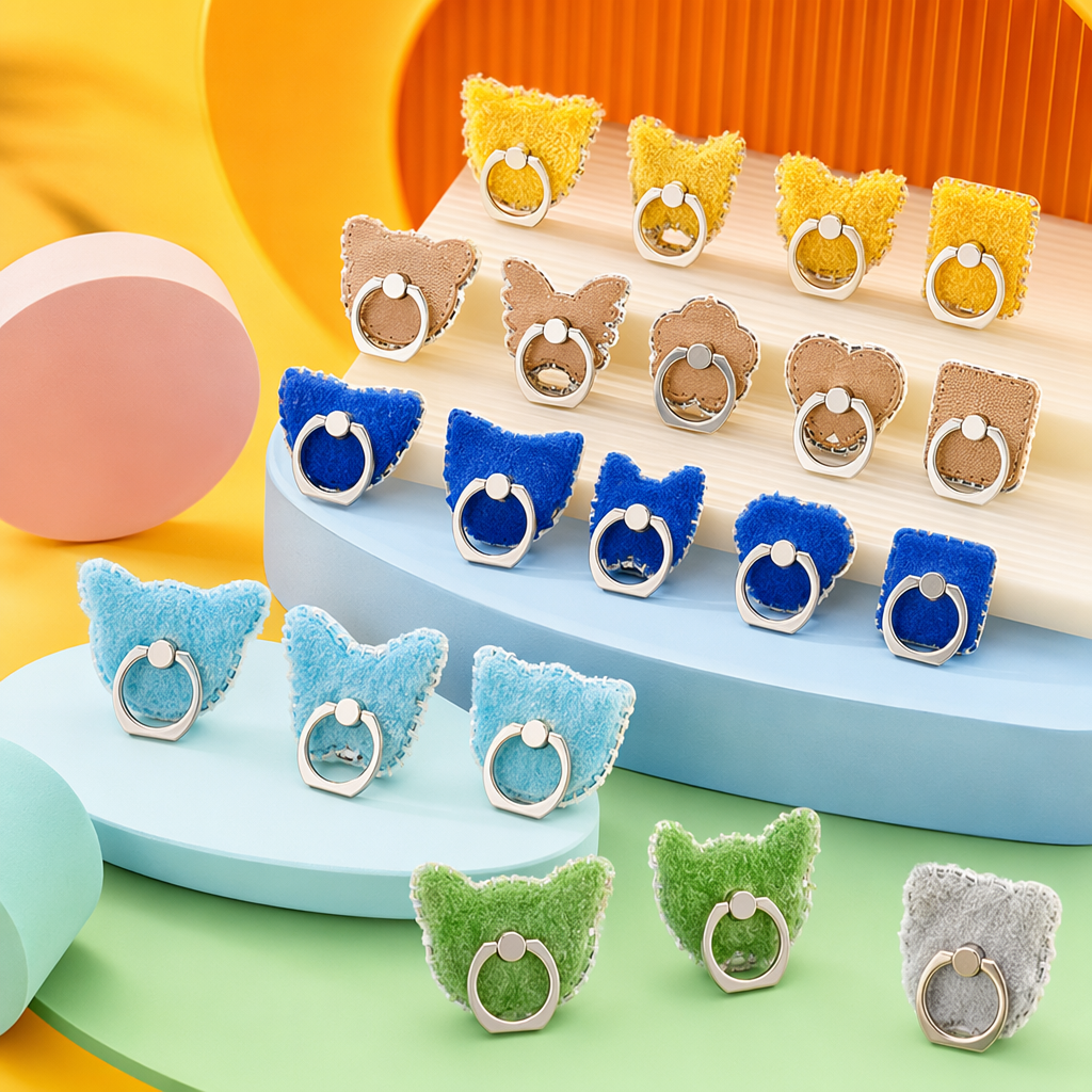 The color cartoon-shaped mobile phone stand has a desktop with adjustable angles and is made of silicone for anti-slip purposes Specification image