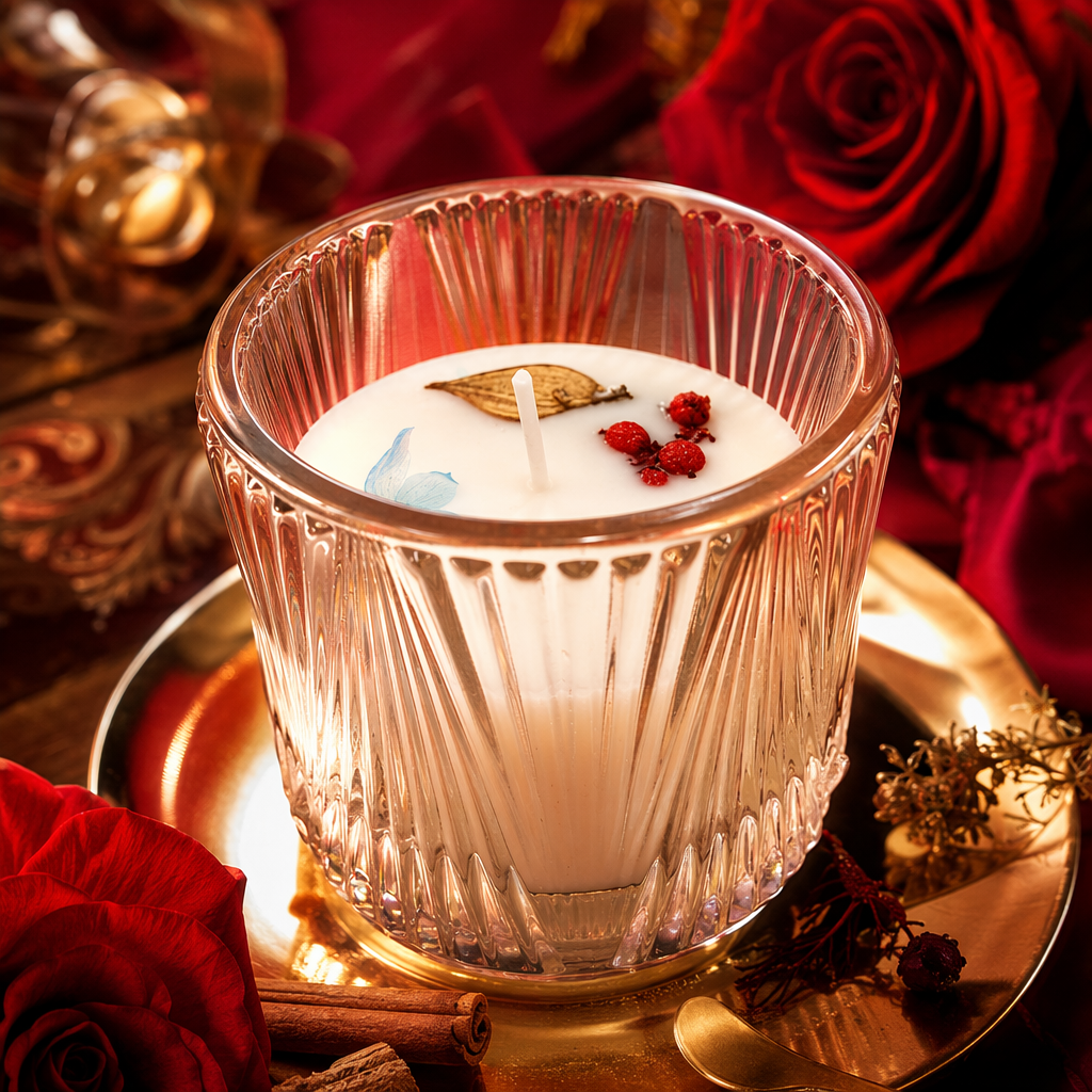 A simple and elegant candlestick set for home decoration with transparent glass and candles Specification image