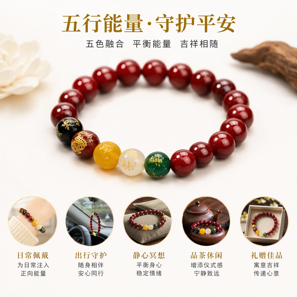 红色珠串手链天然玛瑙珠子简约时尚女士手饰