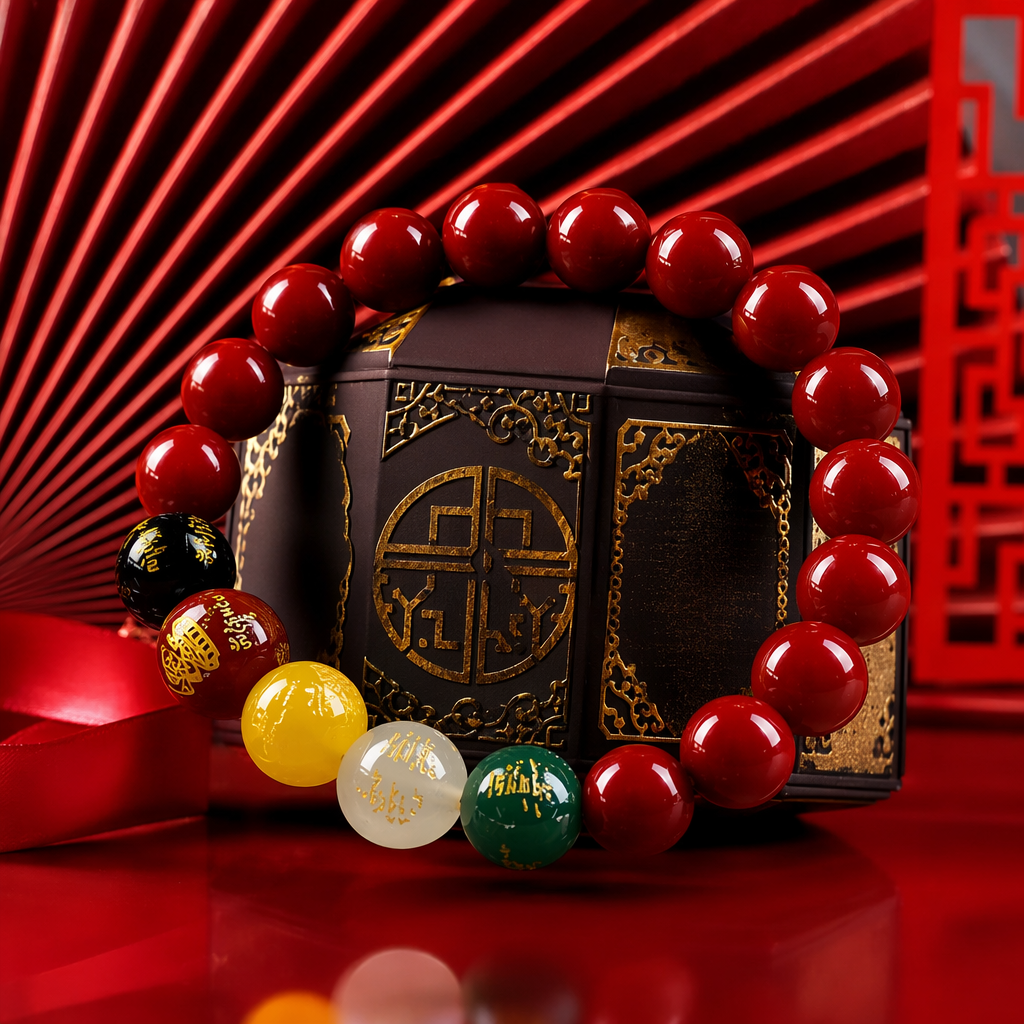 Red beaded bracelet with natural agate beads, simple and fashionable ladies' jewelry Specification image