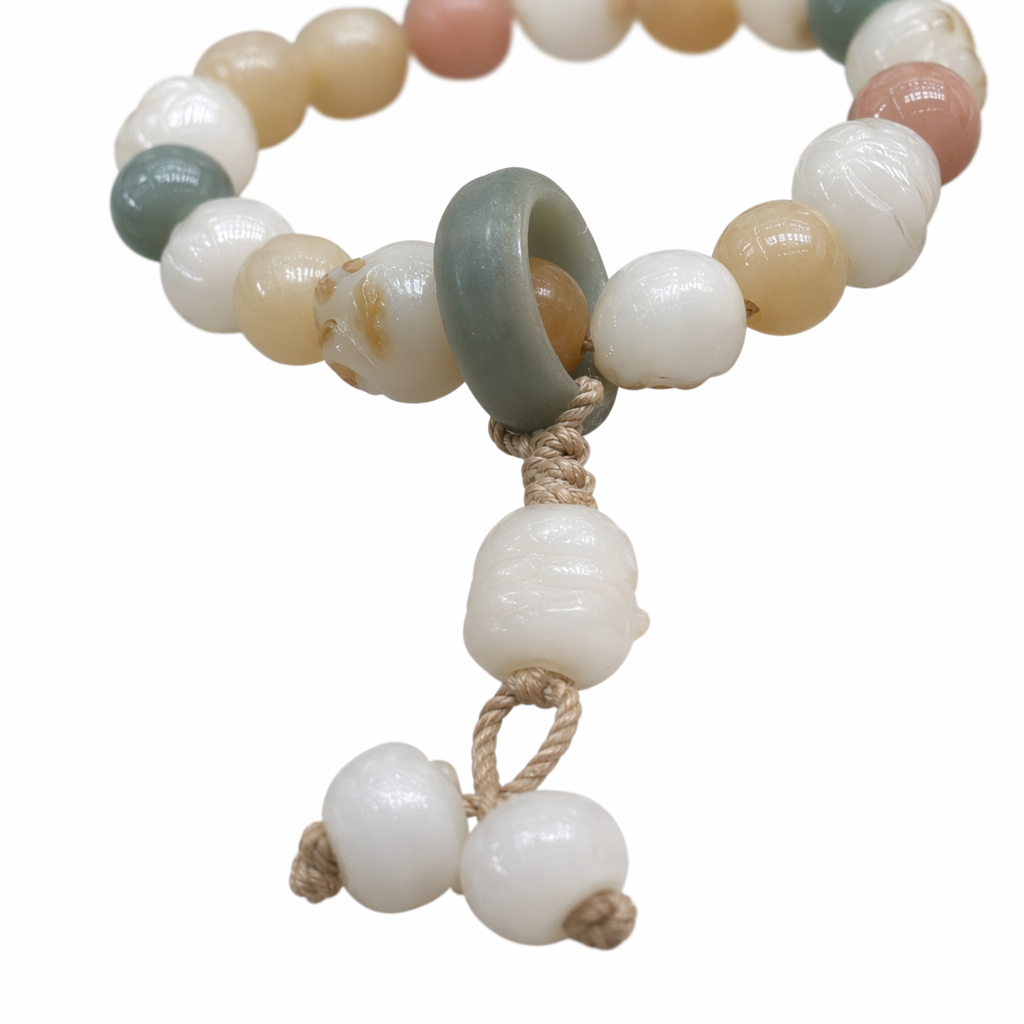 Colorful jade bead bracelets, made of natural jade with a smooth and lustrous appearance, are fashionable and versatile accessories Application Scenario