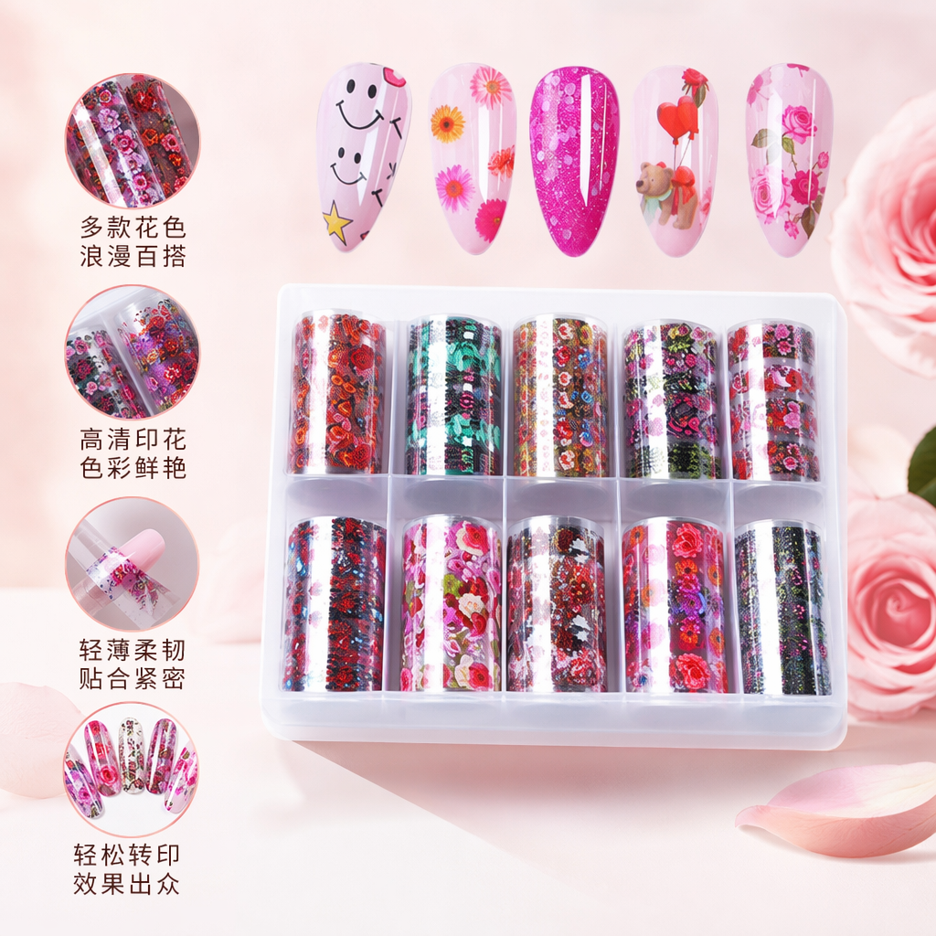美甲贴 美容护肤彩妆用品 韩版时尚印花指甲贴片