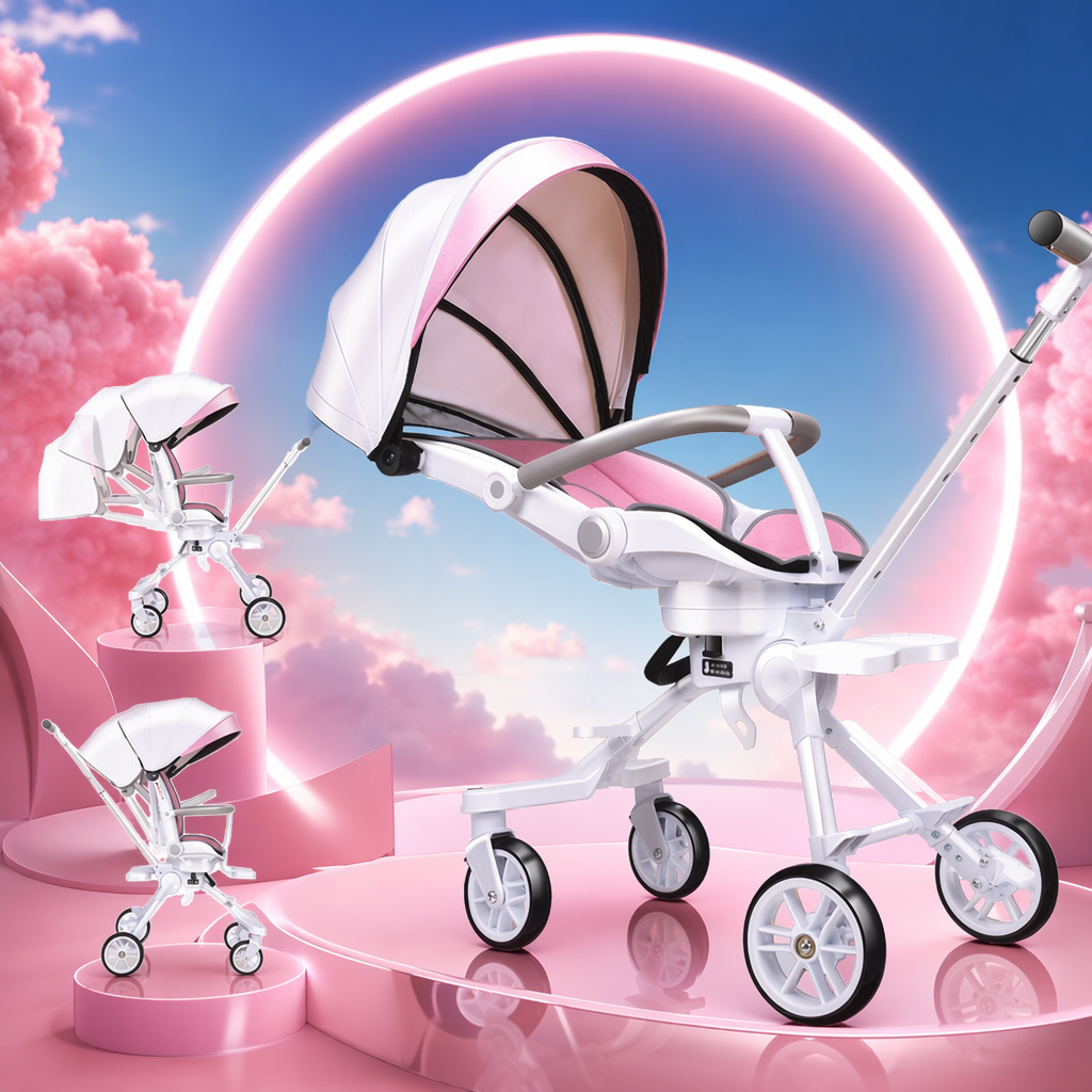 Baby stroller, high-view shock-absorbing aluminum alloy baby and maternal products, children's stroller Specification image