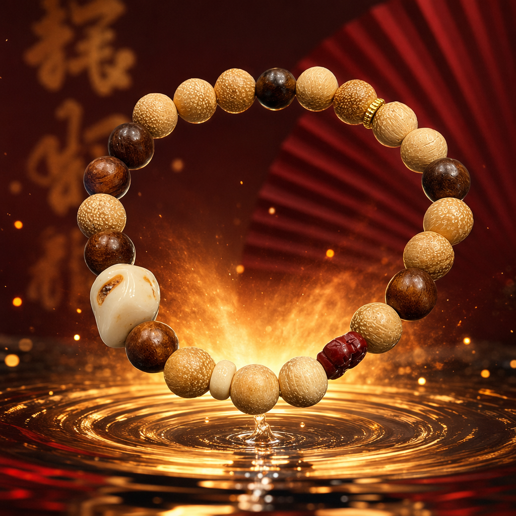 Pulsera de cuerda de cuentas de madera troncos naturales cuentas redondas trenzadas simples y versátiles accesorios para mujer Specification image
