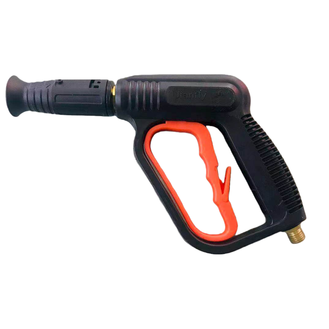 A portable household powerful cleaning device with a black high-pressure water gun and an orange trigger Item Picture