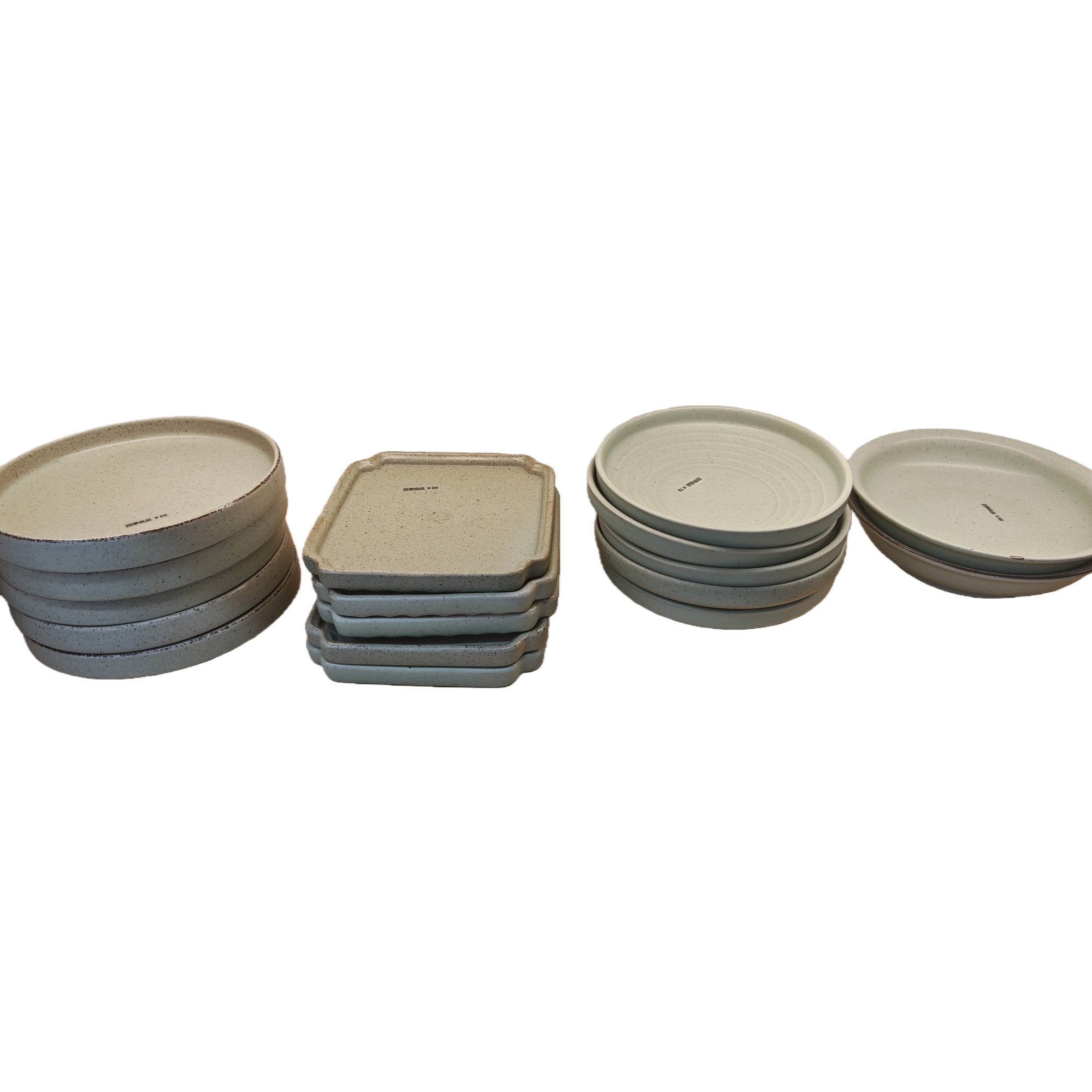 Light green spotted ceramic tableware set, home simple style bowl and plate set Item Picture
