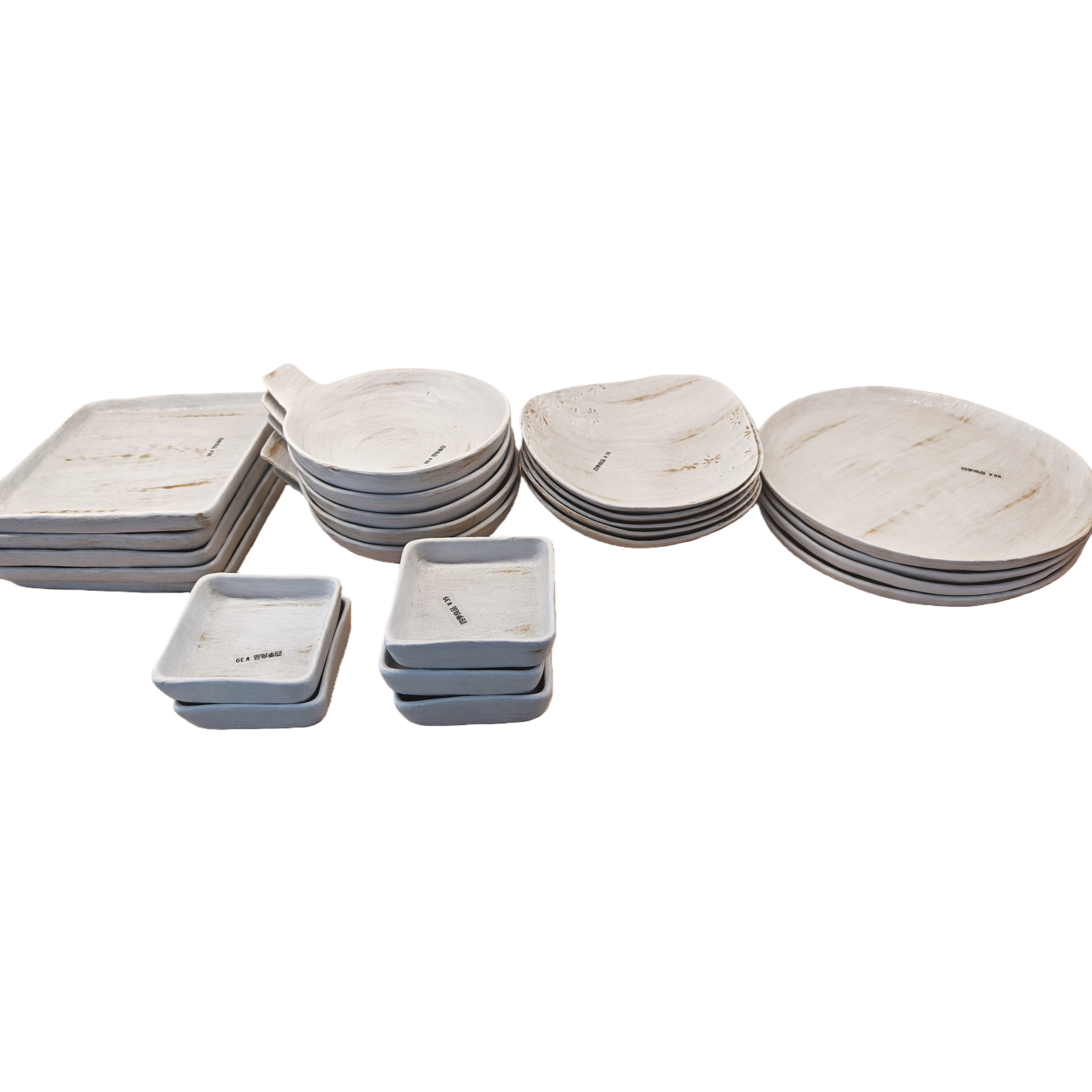 Light-colored ceramic tableware set, a simple home-style combination of bowls, plates, spoons and chopsticks Item Picture