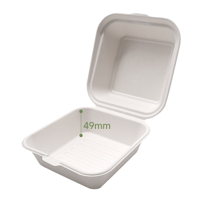 Blanco mini 6 "burger box tipo T apilable caja de embalaje de alimentos Item Picture