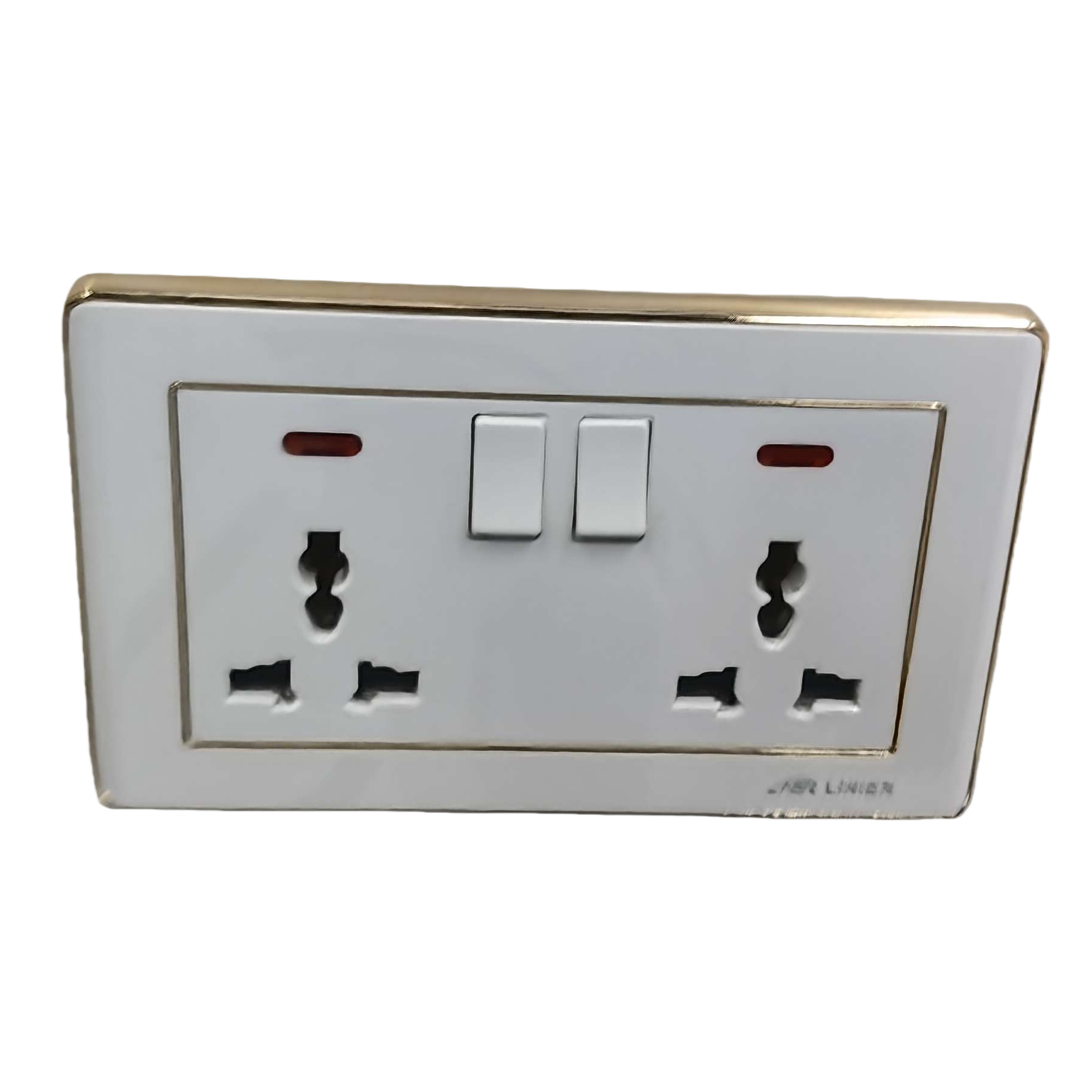 L50 blanco con bisel de oro díptico 13A multifuncional pared zócalo interruptor panel para el hogar oficina general comercio exterior especial Application Scenario