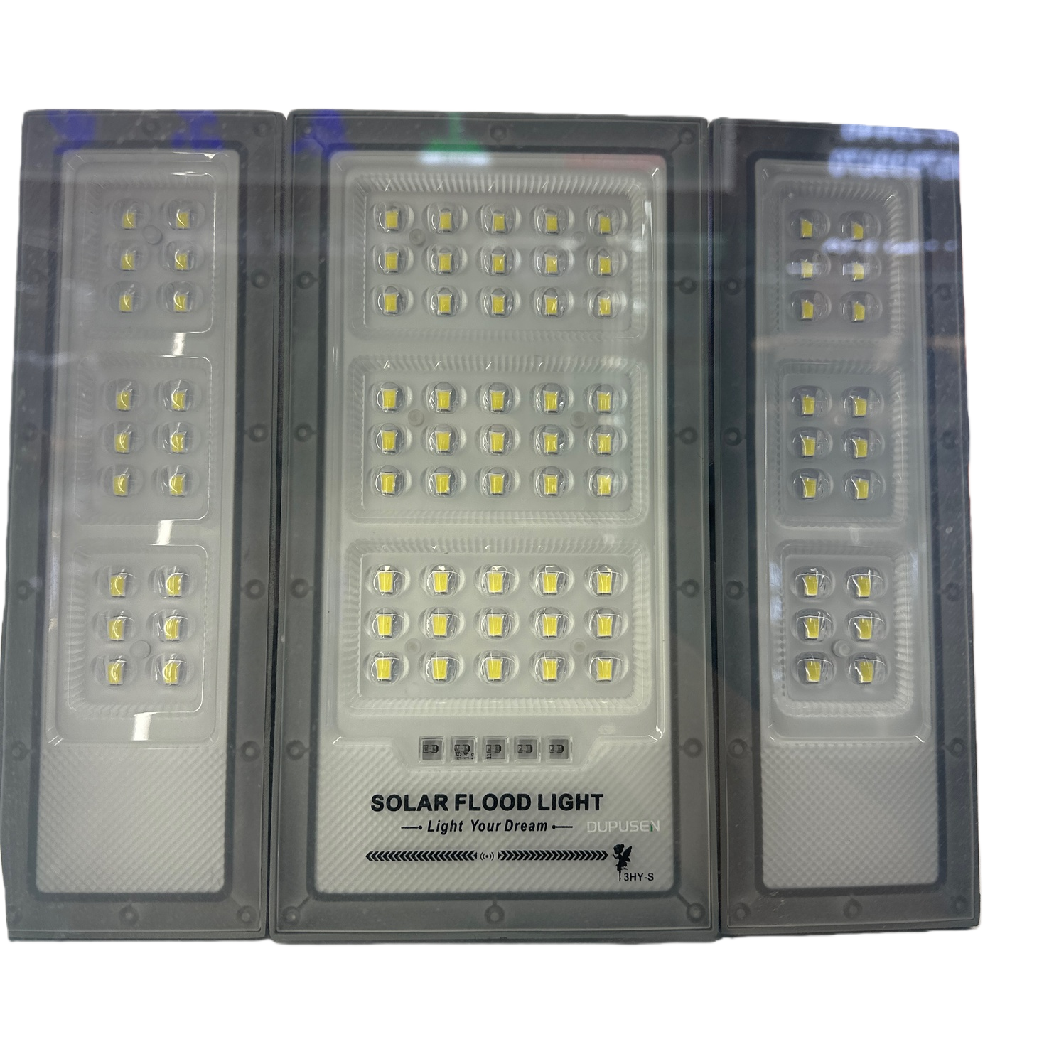 Grey solar floodlight, outdoor waterproof lighting, courtyard lawn light, rechargeable without wiring Item Picture