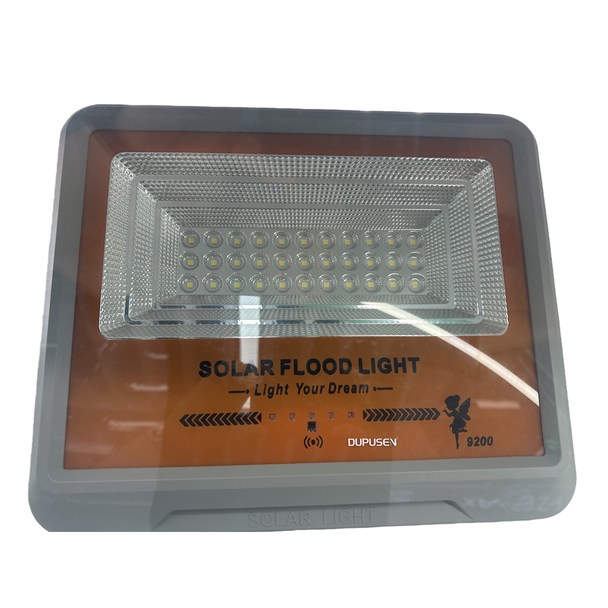 30W IP65 grey shell solar floodlight for courtyard lawn lighting Item Picture
