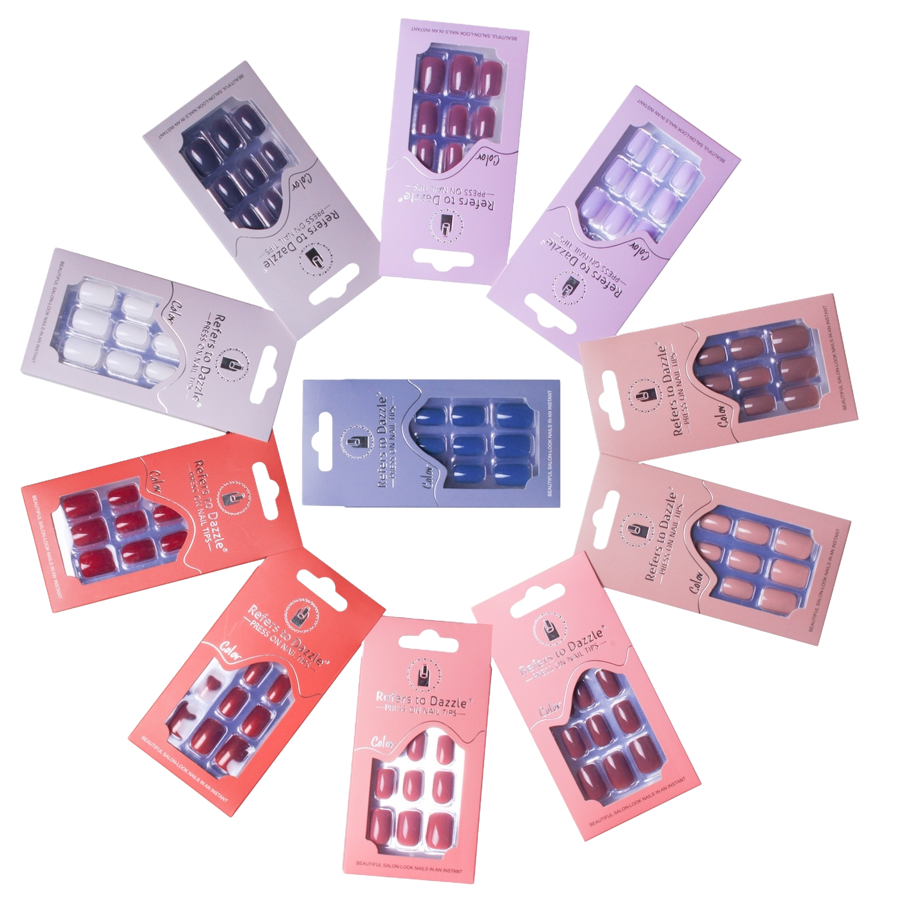 Colorful fake nail set, fashionable nail patches, DIY nail decoration tool kit Item Picture