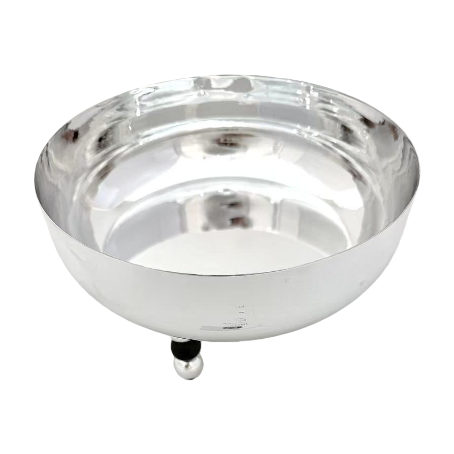 Silver metal bowl, large household stainless steel soup bowl, rice bowl, kitchen tableware Item Picture