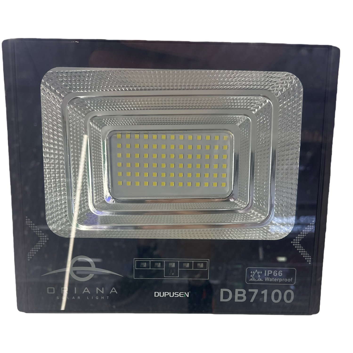 Black packaging box solar floodlight outdoor waterproof lighting courtyard wide-angle illumination Item Picture