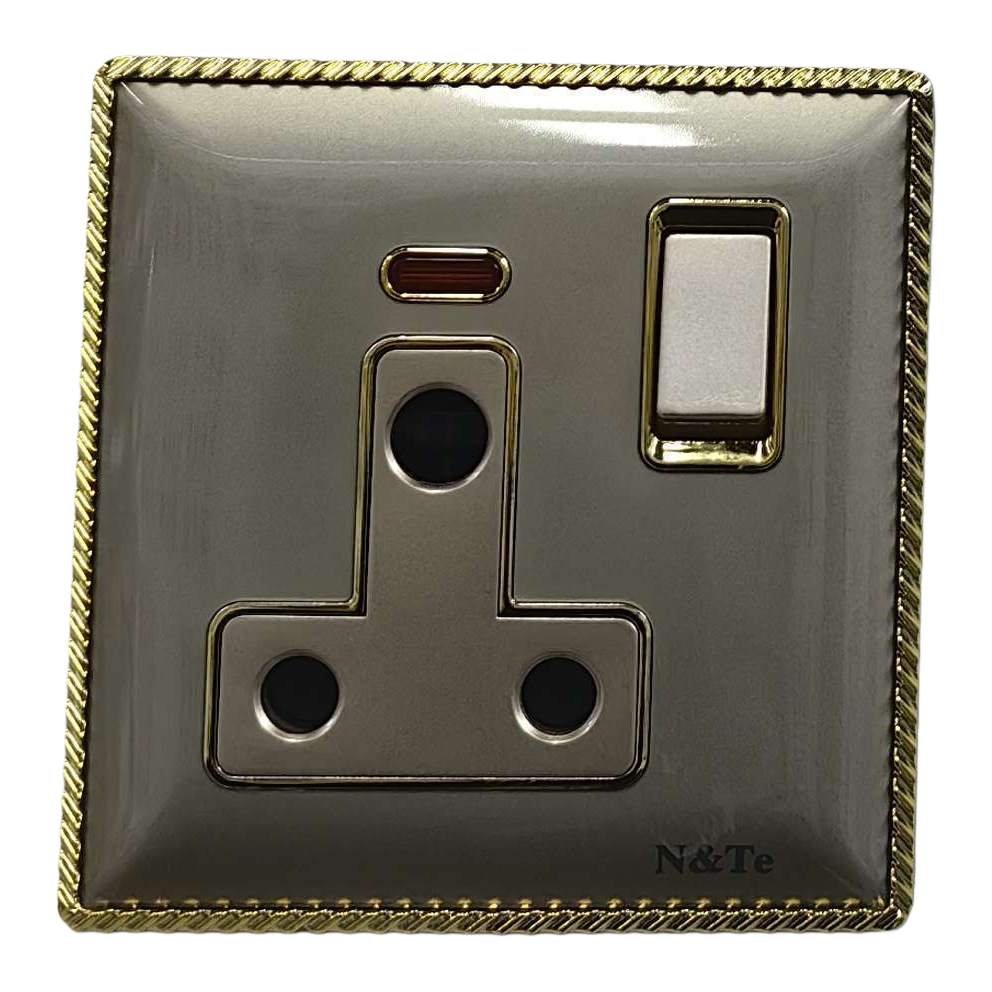 S5 corrugado blanco/oro 15A interruptor de pared oro agua corrugado borde delicado hermoso comercio exterior especial Item Picture