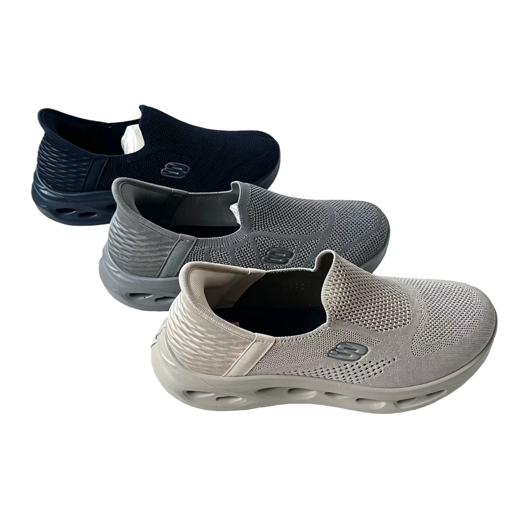男士一脚蹬 透气 轻量 防滑运动鞋
鞋子男夏季休闲shoes白底实物图