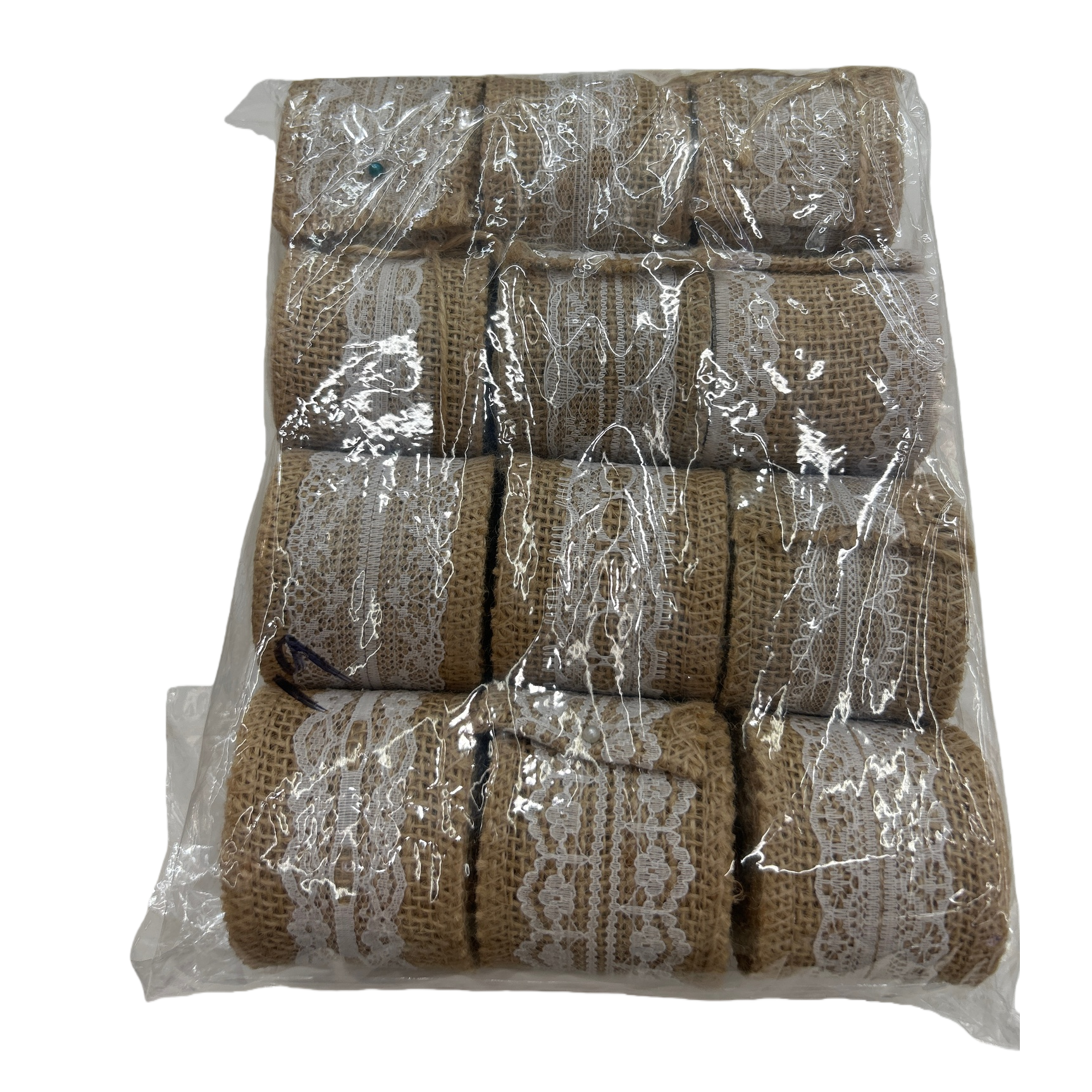 اكياس بلاستيكية شفافة تحتوي على قماش براس، ٩ لفاتحة اللون، براعم بيضاء خضراء Item Picture