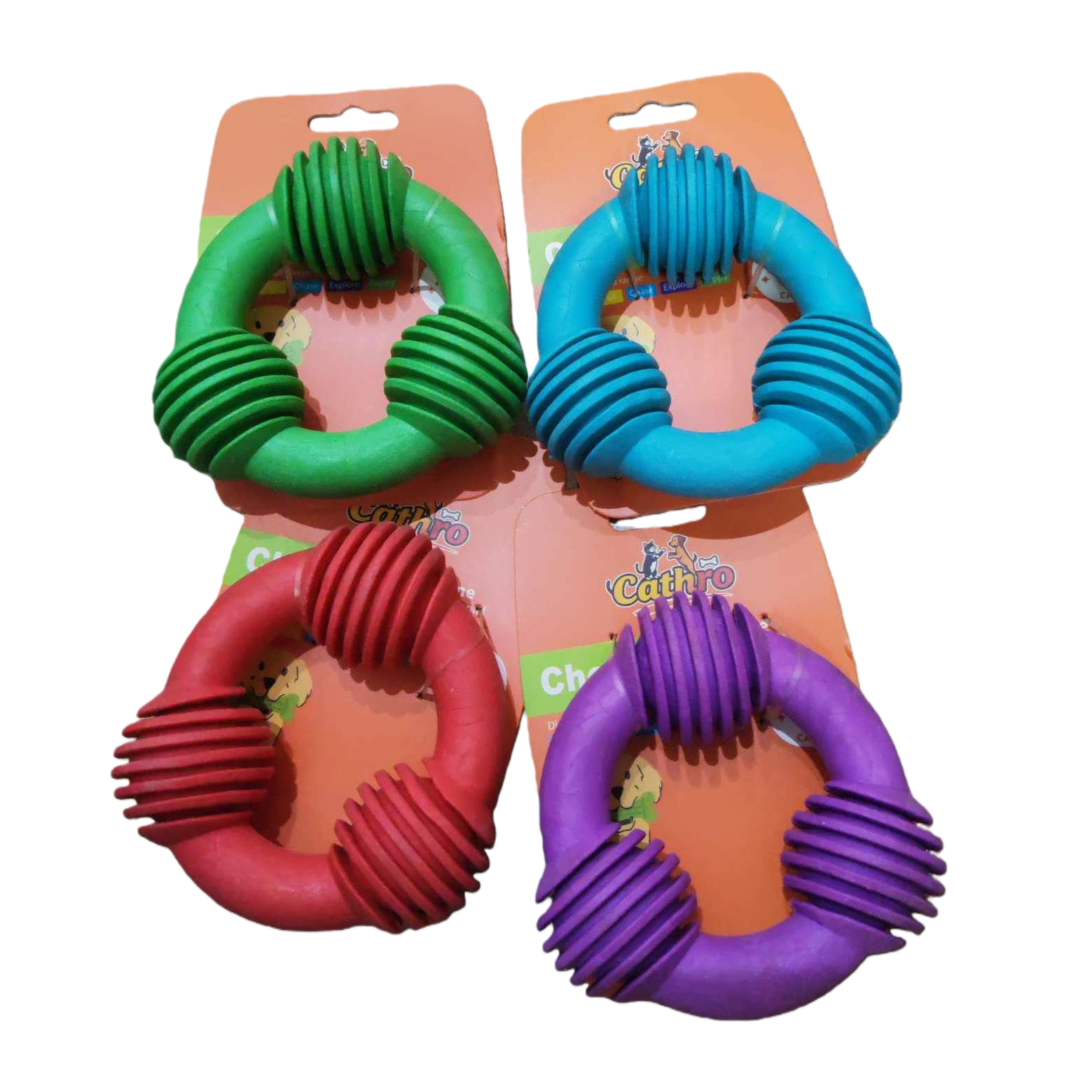 Colorful ring-shaped pet gnawing toys for teeth grinding and cleaning, durable and stress-relieving interactive toys Item Picture