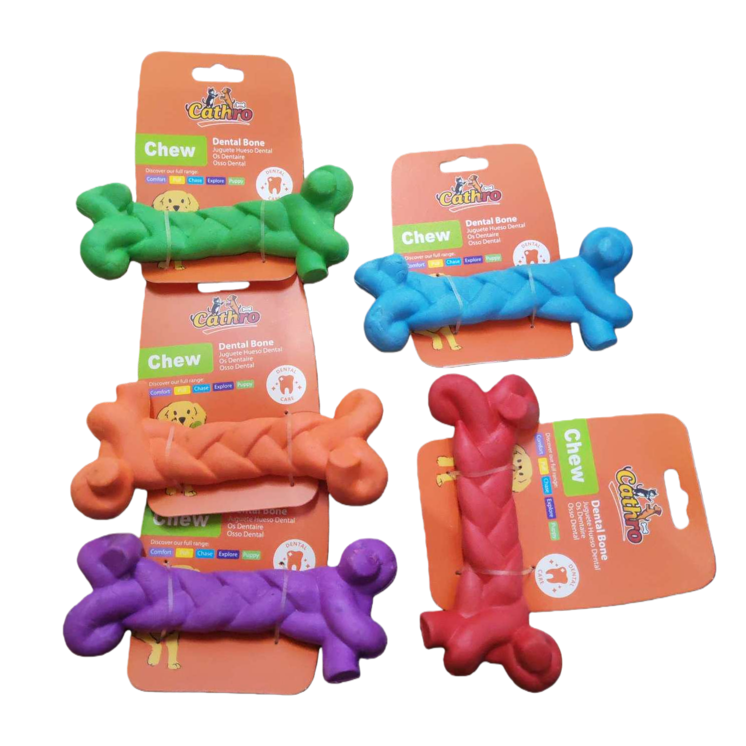 Colorful bone-shaped pet toys, durable teething interactive dog and cat toys Item Picture