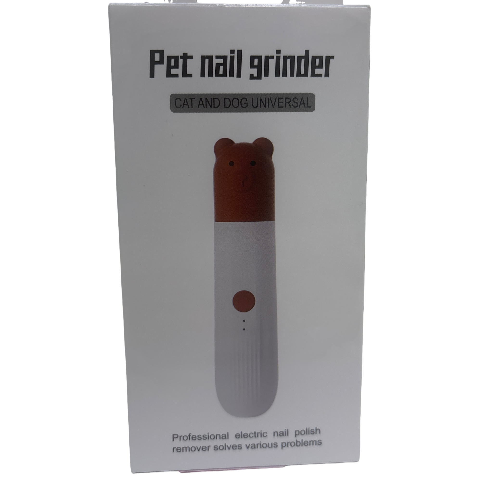 A cute and funny pet nail polish in the shape of a little bear, a silent rechargeable nail tool for cats and dogs Item Picture