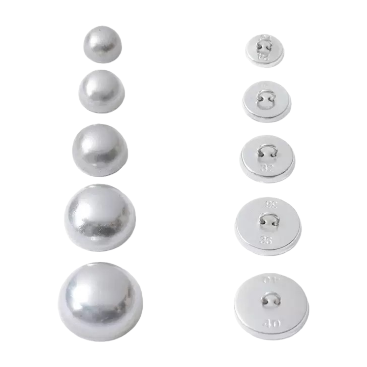 Silver metal button clothing accessories are universal for clothes, trousers, shirts and denim jackets Item Picture