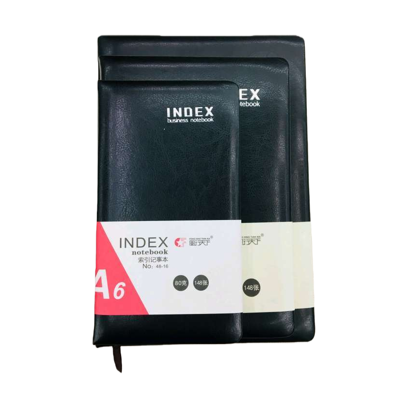 Black leather simple business notebook A5 size leather notebook inner pages replaceable Item Picture
