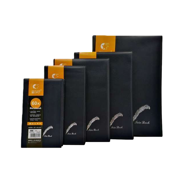 مجموعة دفاتر ذات الريش الأسود بحجم A5 محمولة على صفحات داخلية من الرسوم Item Picture