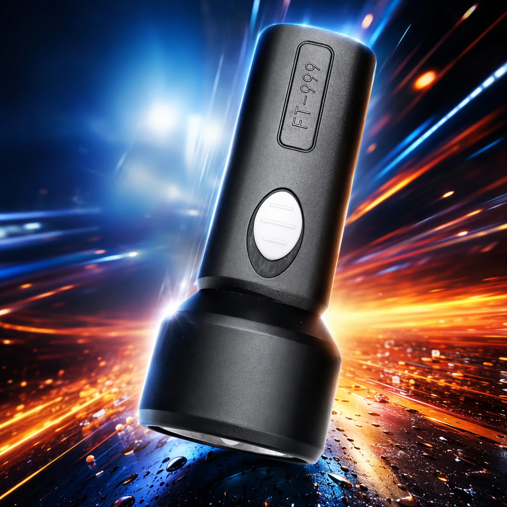 Portable rechargeable LED lighting tool with black high-brightness strong light flashlight Specification image