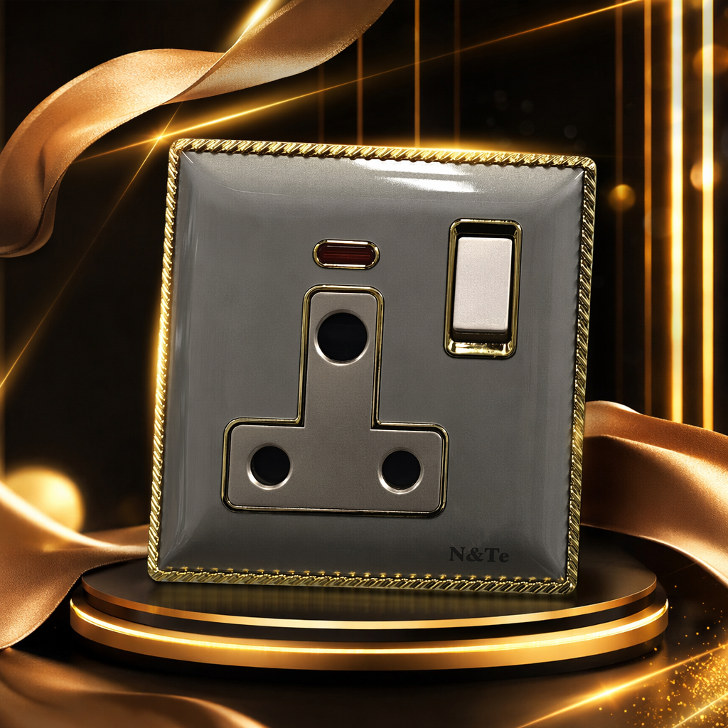 S5 corrugado blanco/oro 15A interruptor de pared oro agua corrugado borde delicado hermoso comercio exterior especial Specification image