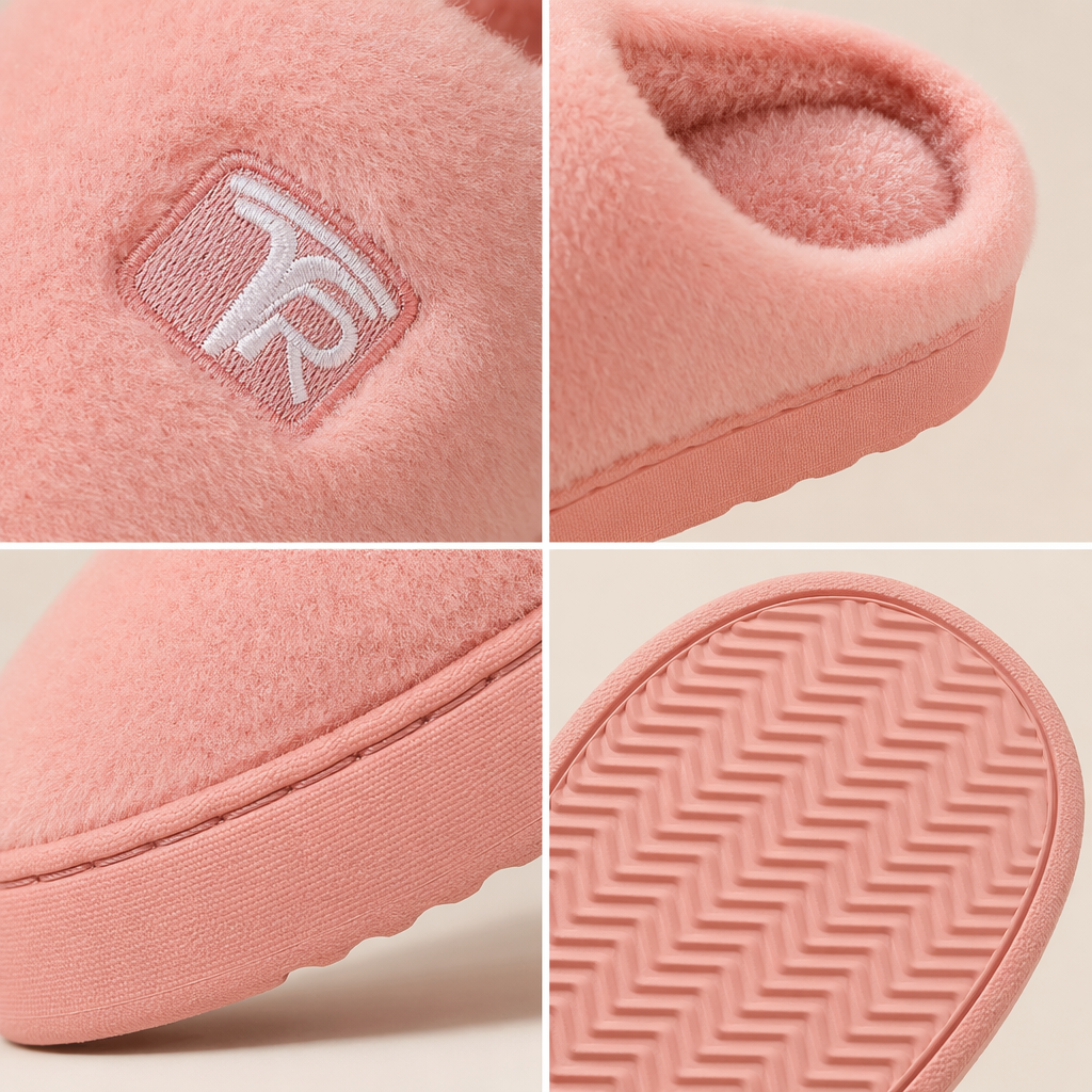 Pink plush slippers for women's home warmth, thickened cotton slippers for couples, autumn and winter indoor soft soles Application Scenario