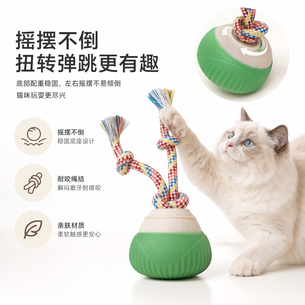 Colorful knot-tied cat toys, claw grinding, cat teasing, entertainment and intelligence interactive toys