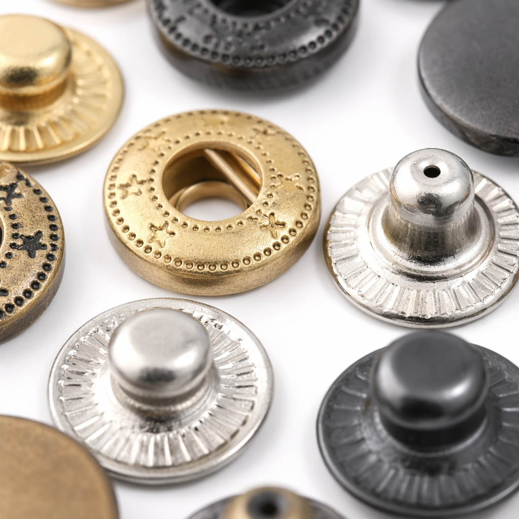 DIY handcrafted decorative buttons for multi-color metal button combination clothing accessories Application Scenario