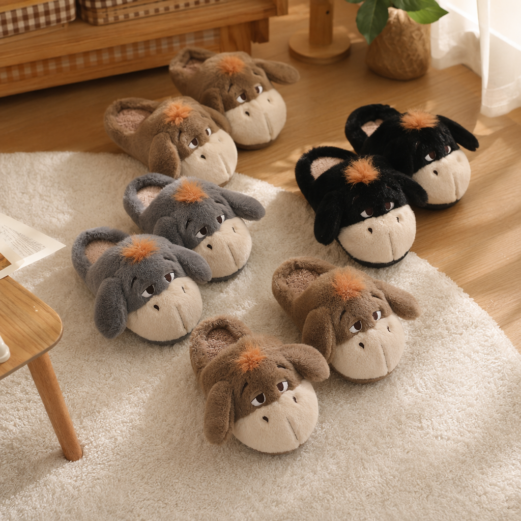 Plush cartoon donro estilo slippers Señora Casa caliente algodón slippers details Picture