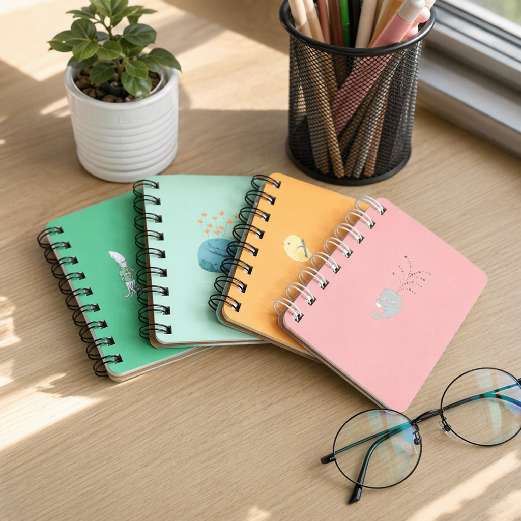Cuaderno espiral colorido A5 páginas interiores engrosadas multicolor opcional simple para estudiantes de oficina details Picture