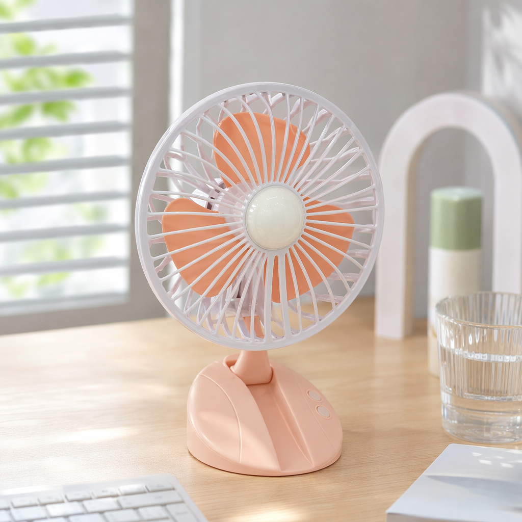 Pink silent floor fan, home bedroom small fan, desktop electric fan details Picture