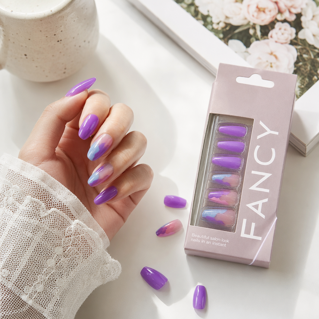 Purple nail care set, professional nail polish removal tools, complete nail care supplies gift box details Picture