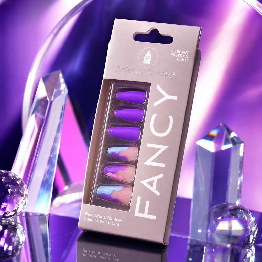 Purple nail care set, professional nail polish removal tools, complete nail care supplies gift box Specification image