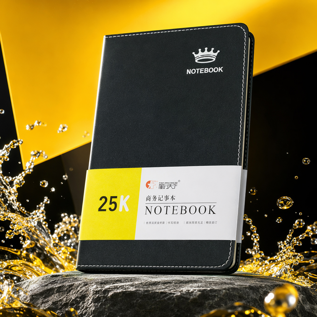 Black cover notebook A5 with thickened inner pages, a business and simple notepad Specification image