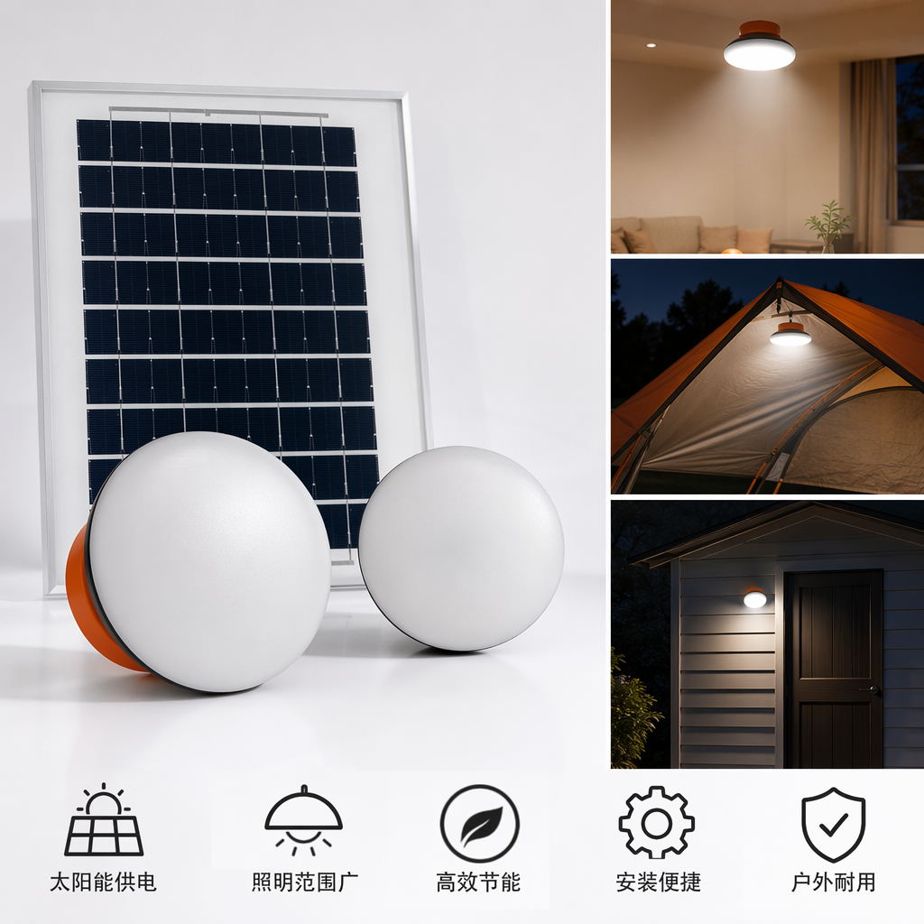 Luz solar redonda blanca al aire libre patio decorativo a prueba de agua recargable iluminación