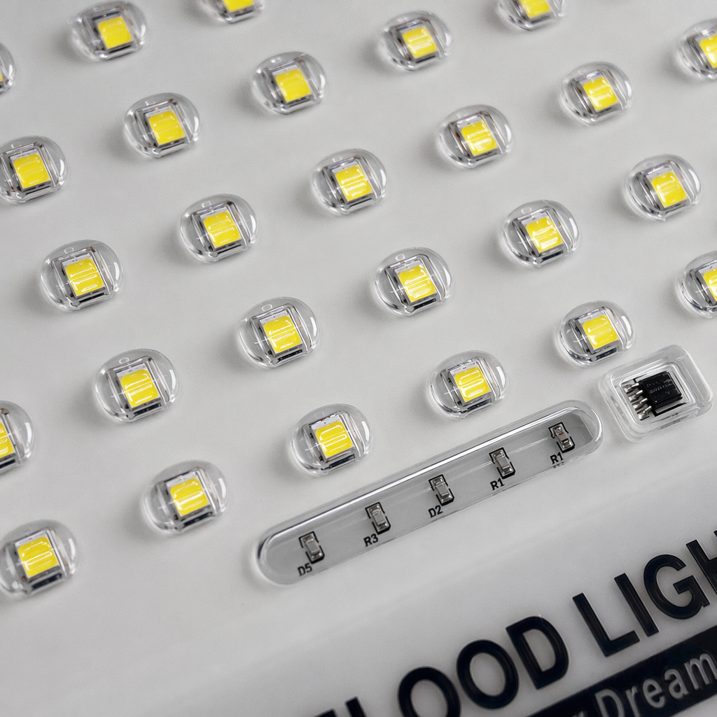 White LED floodlight outdoor waterproof lighting, 100W wide-angle illumination, energy-saving and durable Application Scenario