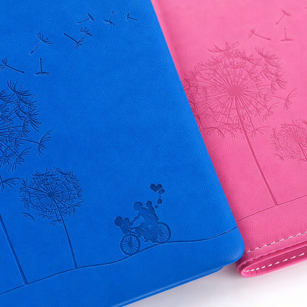 Blue and pink dandelion bicycle pattern notebook Application Scenario