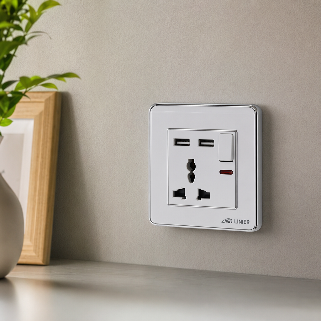L50 blanco multifuncional dual USB wall zócalo panel 86 tipo casa interruptor de pared pared zócalo combinación de comercio exterior especial details Picture