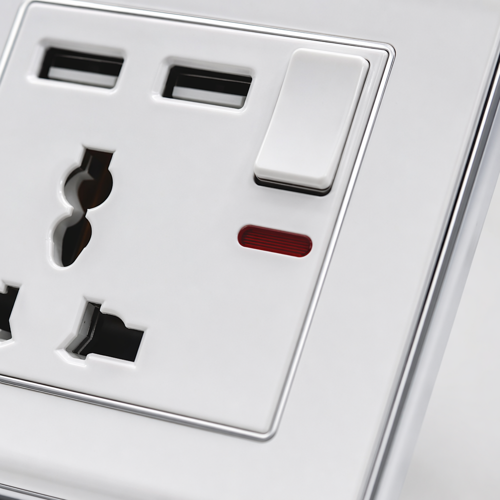 L50 blanco multifuncional dual USB wall zócalo panel 86 tipo casa interruptor de pared pared zócalo combinación de comercio exterior especial Application Scenario
